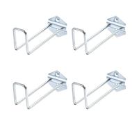 sourcing map 4Pcs Metal Square Peg Board Hooks, 6.1" Heavy Duty Exhibition Display Hooks Square Hole Peg Rod Rack for 3/8" Spaced Pegboards, Retail Shelf Rack Hook, Silver