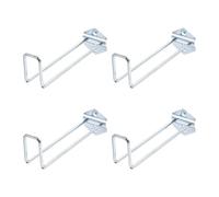 sourcing map 4Pcs Metal Square Peg Board Hooks, 8.1" Heavy Duty Exhibition Display Hooks Square Hole Peg Rod Rack for 3/8" Spaced Pegboards, Retail Shelf Rack Hook, Silver