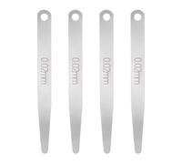 sourcing map 4pcs Metric Thickness Feeler Gauge 0.02mm Single Blade Oval Feeler Gauge 304 Stainless Steel Gap Measuring Tool for Repair Valve Guitar Spark Plug