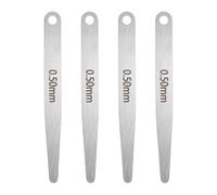 sourcing map 4pcs Metric Thickness Feeler Gauge 0.5mm Single Blade Oval Feeler Gauge 304 Stainless Steel Gap Measuring Tool for Repair Valve Guitar Spark Plug
