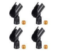 sourcing map 4Pcs Microphone Clip U-Type Adjustable Mic Holder Flexible Wireless Mic Stand Adapter for Handheld Mics with Metal 5/8" Male to 3/8" Female Screw Adapter