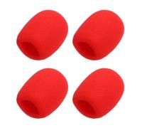 sourcing map 4pcs Microphone Foam Covers, 40mm (1.57") ID 10mm (0.39") Thickness Microphone Windscreen Foam Cover for Most Handheld Microphones, Red