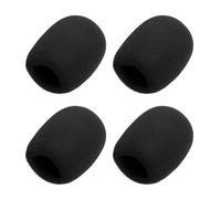 sourcing map 4pcs Microphone Foam Covers, 40mm (1.57") ID 10mm (0.39") Thickness Microphone Windscreen Foam Cover for Most Handheld Microphones, Black
