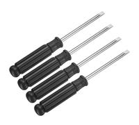 sourcing map 4pcs Mini Slotted Screwdriver 5.0mm 142mm Length Micro Precision Flat Head Screw Driver with Non-Slip Black Handle for Watch Eyeglasses Electronics Small Appliances Repair