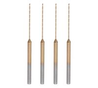 sourcing map 4Pcs Mini Twist Drill Bit, 0.6mm Micro Engraving Drill Bits, High-Speed Steel 2.35mm Shank Titanium Coated for DIY Resin, Amber and Wood