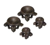 sourcing map 4Pcs Mini Wooden Crystal Ball Stand, 20/40mm Wood Display Stand Base Round Rosewood Sphere Holder for Secure Display Crystal Ball Sphere Eggs Stone, Black