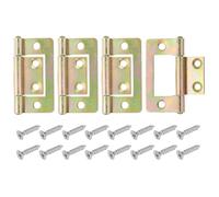 sourcing map 4Pcs Non Mortise Door Hinges, 1.5" x 0.8" Iron Bifold Butt Cabinet Hinges Smooth Sliding Bearing Hinge with Mounting Screws for Doors, Windows, Cabinets, Box, Furniture, Multicolor