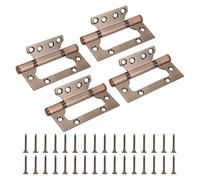 sourcing map 4Pcs Non Mortise Door Hinges, 4" x 2" Stainless Steel Hinges with Mounting Screws, Ball Bearing Door Hinges for Interior and Exterior Doors, Wood and Metal Doors, Copper