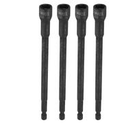 sourcing map 4pcs Nut Driver Drill Bit 10mm Metric Socket 1/4" Hex Shank 6" (150mm) Extra Long Magnetic 6-Point Sockets Quick Change Chrome Vanadium Steel Bolt Setters for Power Drill Drivers