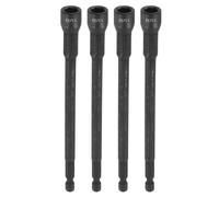 sourcing map 4pcs Nut Driver Drill Bit 11/32 Inch Socket 1/4" Hex Shank 6" (150mm) Extra Long Magnetic 6-Point Sockets Quick Change Chrome Vanadium Steel Bolt Setters for Power Drill Drivers
