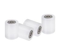 sourcing map 4Pcs Nylon Roller Wheel with Bearings, 10 x 40 x 50mm (ID. x OD. x L) CNC Guiding Wheel Flat Belt Idler, Nylon Pulley (White)