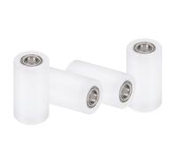 sourcing map 4Pcs Nylon Roller Wheel with Bearings, 3/8" Bore x 1-3/16" Width x 2-3/8" Length, CNC Guiding Wheel Flat Belt Idler, Nylon Pulley (White)