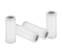 sourcing map 4Pcs Nylon Roller Wheel with Bearings, 3/8" Bore x 1-3/16" Width x 3-1/4" Length, CNC Guiding Wheel Flat Belt Idler, Nylon Pulley (White)