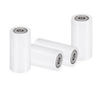 sourcing map 4Pcs Nylon Roller Wheel with Bearings, 5/8" Bore x 2" Width x 4" Length, CNC Guiding Wheel Flat Belt Idler, Nylon Pulley (White)