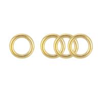 sourcing map 4Pcs O Ring Buckle 12mm/0.47", Brass Seamless Welded Circle Loop 3.1mm Thickness for Luggage Webbing Craft DIY Decoration Accessories, Gold Tone