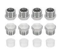 sourcing map 4Pcs ORFS Hydraulic Plugs, O-Ring Face Seal Hydraulic Hose Fittings Carbon Steel with Zinc Plating Fits ORFS-12 Female Ports (1-3/16"-12 UN)