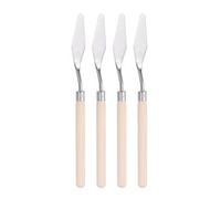 sourcing map 4pcs Palette Knife 16mm Knife Width Big Pointed Head Solid Wood Handle Stainless Steel Painting Mixing Scraper Pallet Knife Spatula for Oil Acrylic Painting