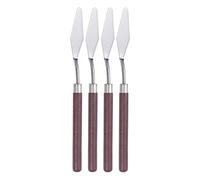 sourcing map 4pcs Palette Knife 16mm Knife Width Pointed Tip Solid Wood Handle Stainless Steel Painting Mixing Scraper Lacquered Pallet Knife Spatula for Oil Acrylic Painting
