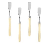 sourcing map 4pcs Palette Knife Painting Tool 6.5" Flat Head Stainless Steel Blade Plastic Handle Spatula Painting Pallet Knife for Oil Acrylic Canvas, Beige