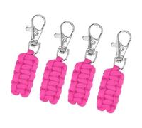 sourcing map 4pcs Paracord Zipper Pulls, 3" Paracord Lanyard Keychain for Backpacks, Tents, Trolley Cases, Traveling Cases, Key, Jackets, Pink
