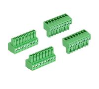 sourcing map 4Pcs PCB Terminal Block, 300V 8A Male 8 Pin 3.5mm Pitch PCB Screw Mount Terminal Block Connector for Industrial Use, Electronic Projects, Green