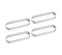 sourcing map 4pcs Perforated Cake Rings 4.72" Stainless Steel Oval Tartlet Ring Nonstick Polishing Cake Mousse Ring Thickening Dessert Ring Tools for Baking Cake French Dessert Fruit