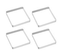sourcing map 4pcs Perforated Cake Rings 5.12" Stainless Steel Square Tartlet Ring Nonstick Polishing Cake Mousse Ring Thickening Dessert Ring Tools for Baking Cake French Dessert Fruit