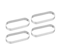 sourcing map 4pcs Perforated Cake Rings 5.91" Stainless Steel Oval Tartlet Ring Nonstick Polishing Cake Mousse Ring Thickening Dessert Ring Tools for Baking Cake French Dessert Fruit