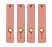 sourcing map 4Pcs Phone Loop Finger Holder Silicone Phone Strap Grip Holder Cell Phone Grip Stand for Most Smartphones Red Pink