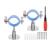 sourcing map 4pcs Pipe Support, Stainless Steel Wall Mount Ceiling Mount Pipe Support Bracket, Adjustable Height 30-50mm for OD Pipe 42-45mm