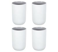 sourcing map 4Pcs Plastic Drinking Cups, Double Color Unbreakable Reusable Bathroom Cup Mouthwash Cup Toothbrush Tumbler Holder, Grey
