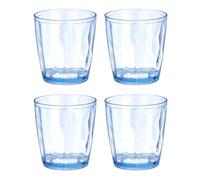sourcing map 4Pcs Plastic Drinking Glasses, 7.1oz Unbreakable Drinking Cups Reusable Stackable Water Tumblers for Home Office Outdoors Beer Cocktail Water Juice Whiskey, Blue