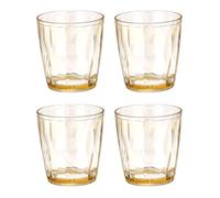 sourcing map 4Pcs Plastic Drinking Glasses, 7.1oz Unbreakable Drinking Cups Reusable Stackable Water Tumblers for Home Office Outdoors Beer Cocktail Water Juice Whiskey, Amber