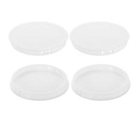 sourcing map 4Pcs Plastic Hole Plugs, 80mm(3-18") Flush Type Panel Plugs, Round Snap Knockout Locking Plugs for Furniture Insert End Caps Panels, White