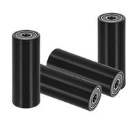 sourcing map 4Pcs Plastic Roller Wheel with Bearings, ID 3/8" (10mm) x OD 1-1/4″ (32mm) x Length 3-9/16"(90mm), Guiding Wheel Flat Belt Idler (Black)
