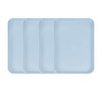 sourcing map 4Pcs Plastic Serving Trays, 12.2 x 8.7 Inch Rectangle Food Trays Serving Cafeteria for Kitchen Restaurant Coffee Fruit Burger Lunch Dessert, Light Blue