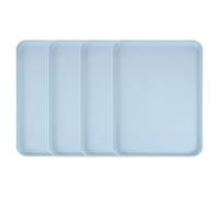 sourcing map 4Pcs Plastic Serving Trays, 15 x 10.6 Inch Rectangle Food Trays Serving Cafeteria for Kitchen Restaurant Coffee Fruit Burger Lunch Dessert, Light Blue