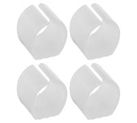 sourcing map 4Pcs Plastic U-Shape Chair Caps Replacement, Fit 17-20mm Dia. Round Single Prong Chair Tube Pine Foot for Floor Protecting and Noise Reducing, White