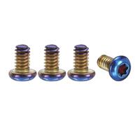 sourcing map 4pcs Pocket Clip Screws T6 Torx Head 2-56UCN 3.5mm Thread Length Folding Knife Fasteners Stainless Steel Electroplated Shaft Pivot Pins Screws for Blade Fixing, Blue
