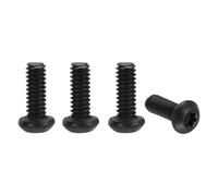 sourcing map 4pcs Pocket Clip Screws T6 Torx Head 2-56UCN 6mm Thread Length Folding Knife Fasteners Stainless Steel Black Oxide Shaft Pivot Pins Screws for Blade Fixing, Black