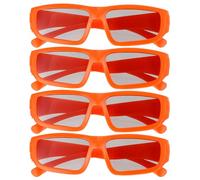 sourcing map 4pcs Polarized 3D Viewing Glasses, Passive Circular 3D Glasses for Anaglyph Movie Cinema Game TV Photo Projector Orange