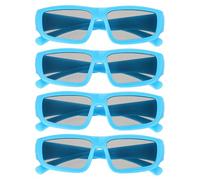 sourcing map 4pcs Polarized 3D Viewing Glasses, Passive Circular 3D Glasses for Anaglyph Movie Cinema Game TV Photo Projector Blue