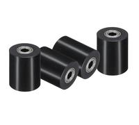 sourcing map 4Pcs POM Roller Wheel with Bearings, ID 1/4" (6mm) x OD 1" (24mm) x Length 1-5/32" (30mm), Guiding Wheel Flat Belt Idler (Black)