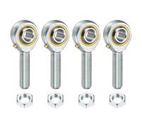 sourcing map 4Pcs POSB6 3/8 Inch Male Rod End Bearing, 3/8-24 UNF Right Hand Male Thread Rod End with Jam Nuts for Agriculture, Machinery, CNC Equipment (ABEC3)