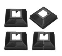 sourcing map 4Pcs Post Base Cover, 3.5"x3.25" (Internal Size 1.2"x1.2") PVC Split Style Post Skirt, Porch Column Wrap for Post Fence Deck Cable Railing Baluster Stair Rails, Black