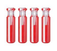 sourcing map 4pcs Pre-Drilled Blank Screwdriver Tool Handles 3.3mm Hole 55mm Length PVC Plastic Replacement Grips, Clear Red