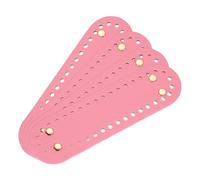 sourcing map 4pcs PU Leather Knitting Purse Bottom, 7.1 x 2 Inch Oval Crochet Bag Bottom Base Pad for Knitting Crochet Tote Bag Handbag Purse Making, Pink