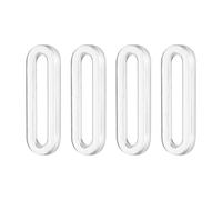 sourcing map 4Pcs PU Self-Adhesive Pulls, 2.95" Clear Recessed Finger Pulls Oval Sliding Door Handles Instant Handle for Glass Doors Windows Drawers Dressers Cabinets