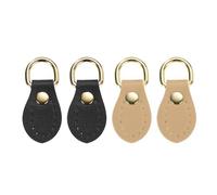 sourcing map 4pcs Purse Strap Mount Hook for Handbag, Sew on Leather Buckle Bag Side D-Ring Clips Replacement Clasp for DIY Shoulder Belt Crossbody Backpack Hardware, Black, Khaki