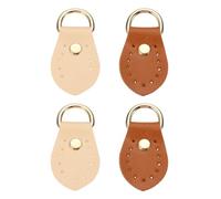 sourcing map 4PCS Purse Strap Mount Hook, PU Leather Sew on Bag Side Clip Buckle Replacement with D Rings for DIY Crossbody Handbag Purse Making, Brown/Beige
